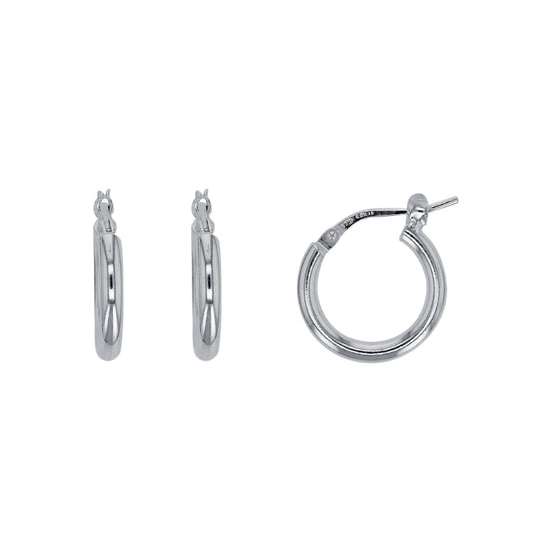 Bordeaux Silver Hoop Earrings