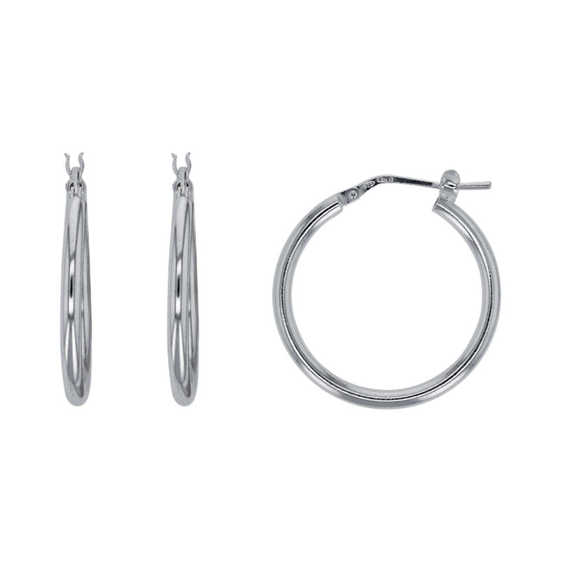 Bordeaux Silver Hoop Earrings