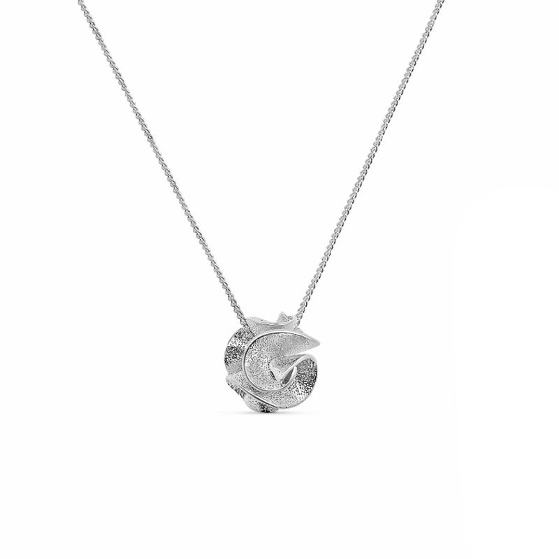 Silver Textured Ball Necklace
