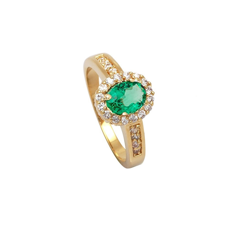 Chania Gold Ring Emerald