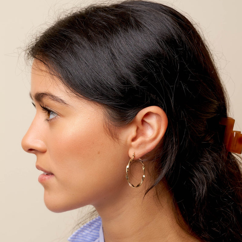 Gold Large Twist Hoop Earrings | Clisson