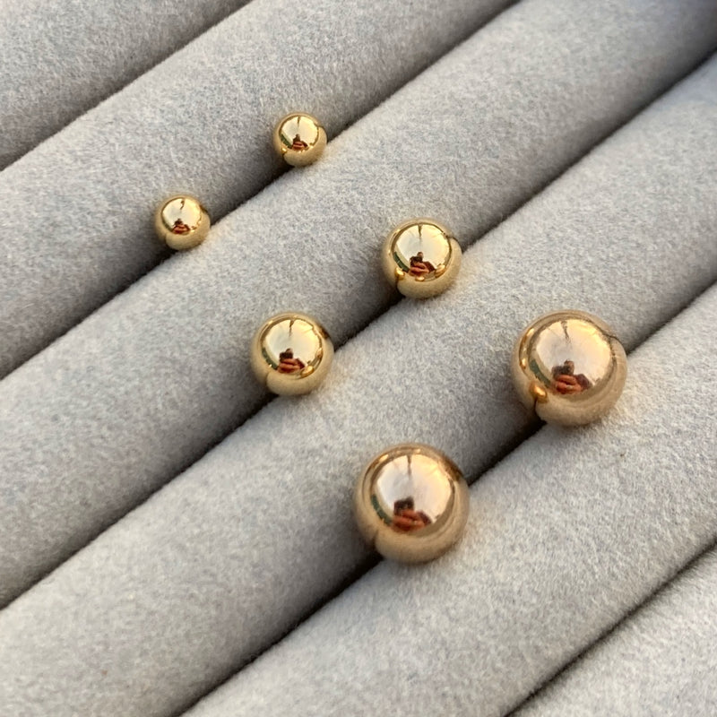 Delme Gold Ball Stud Earrings 