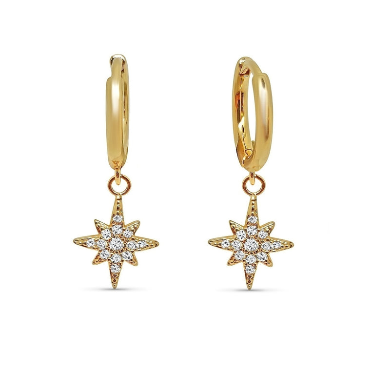 Dizier Gold Star Charm Earrings