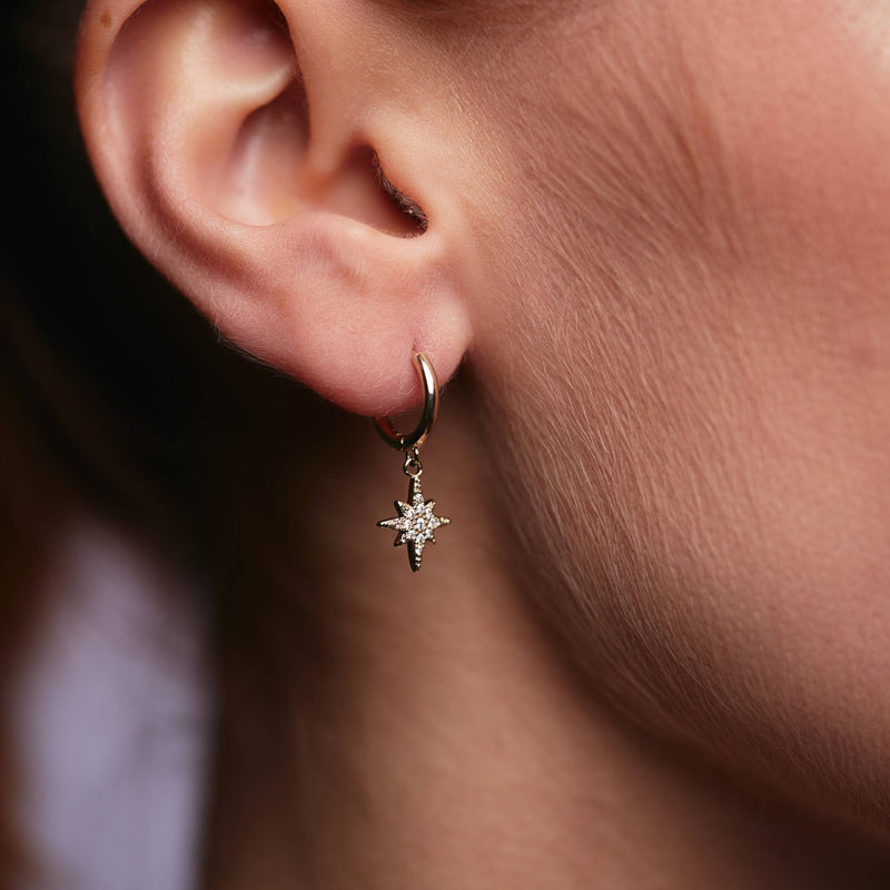 Dizier Gold Star Charm Earrings