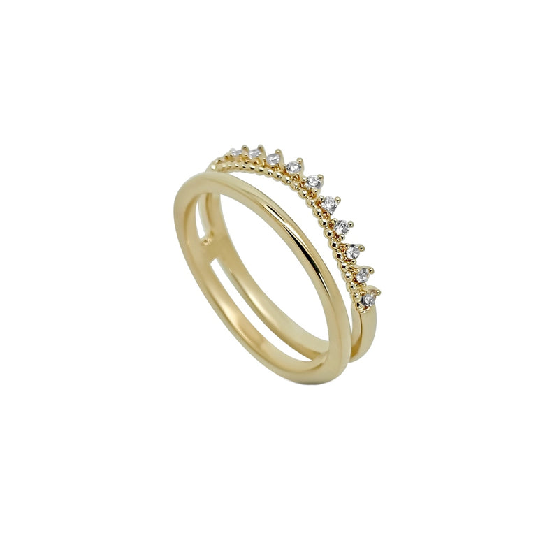 Drinagh Gold Curved Double Band Ring