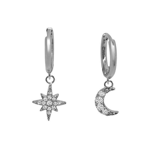 Dualla Silver Celestial Charm Earrings