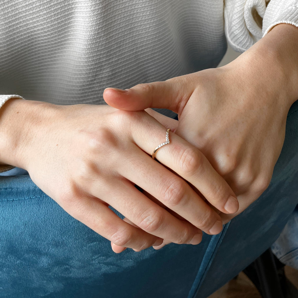 Durrus Gold Delicate Wishbone Ring