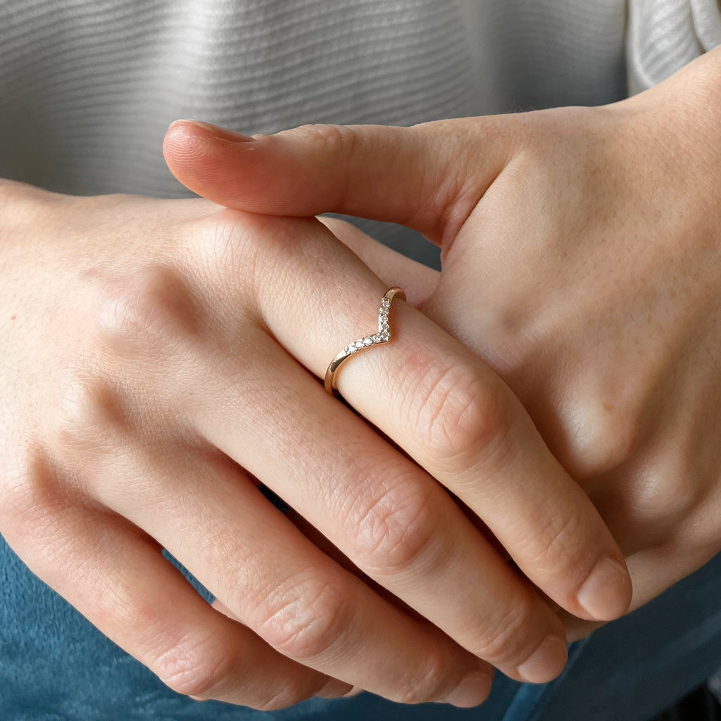 Durrus Gold Delicate Wishbone Ring