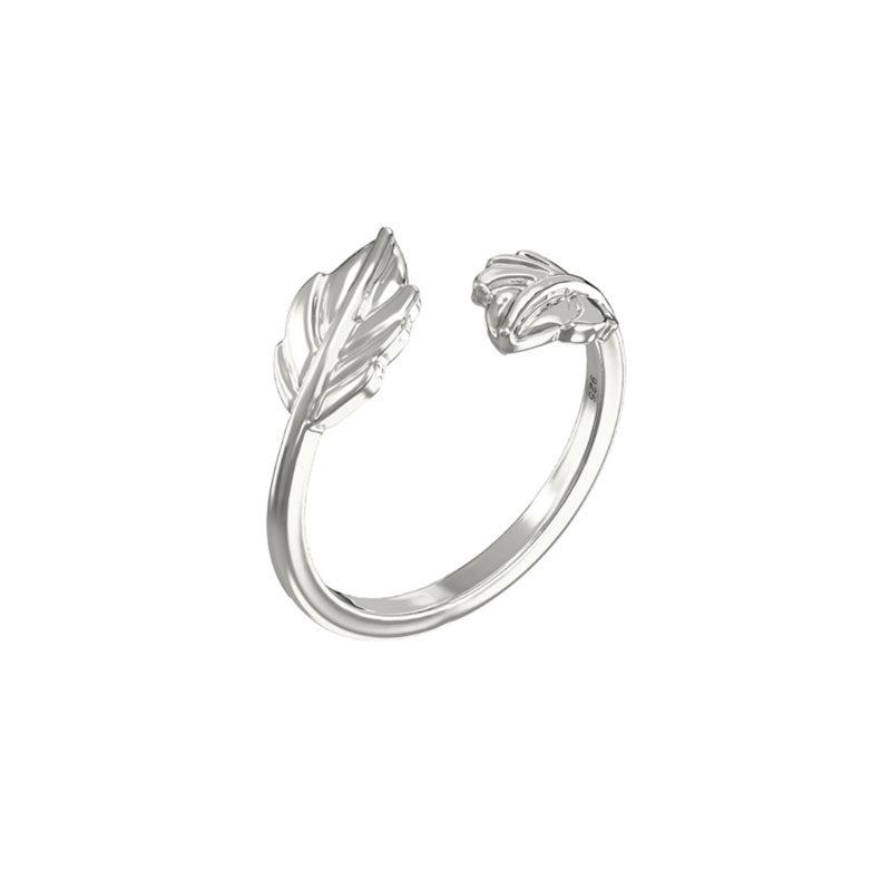 Feuille Silver Leaf Split Ring