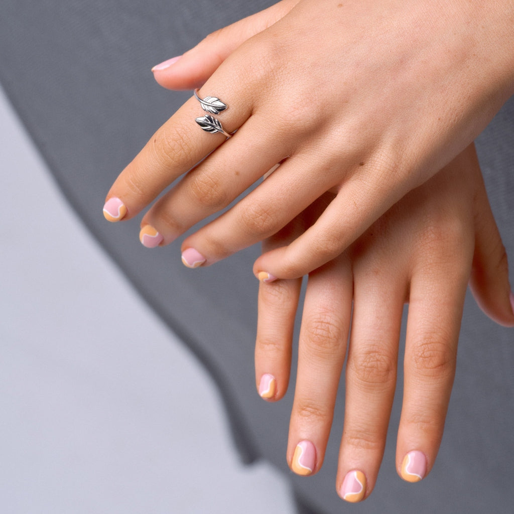 Feuille Silver Leaf Split Ring