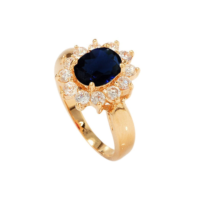 Gold Cluster Ring Sapphire