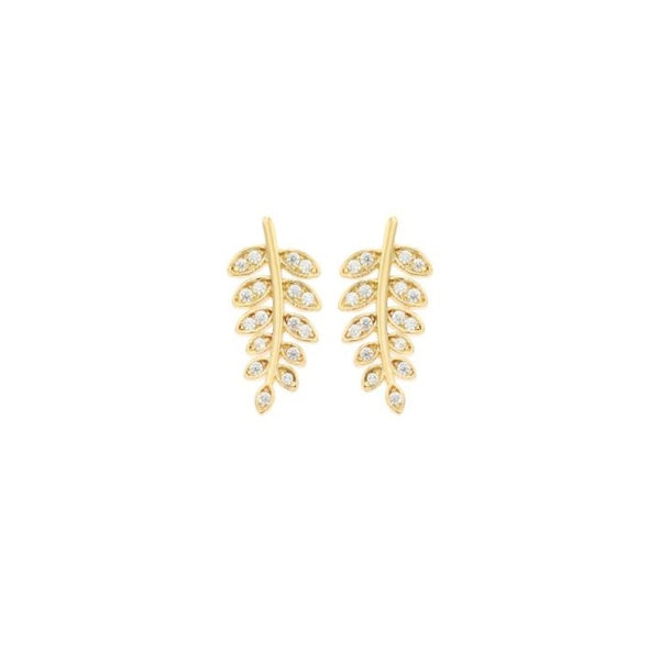 Foy Gold Leaf Stud Earrings