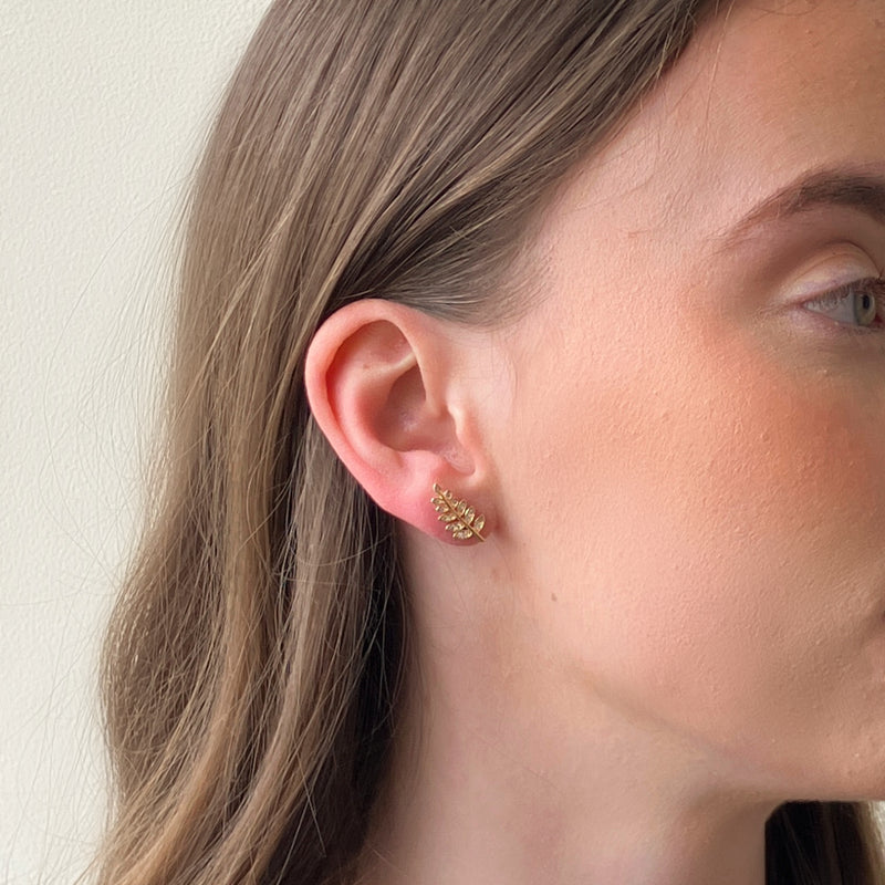 Foy Gold Leaf Stud Earrings