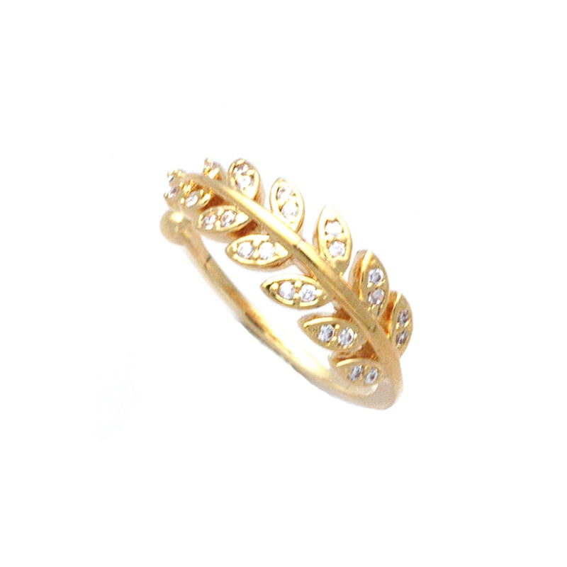 Glossa Gold Feather Ring