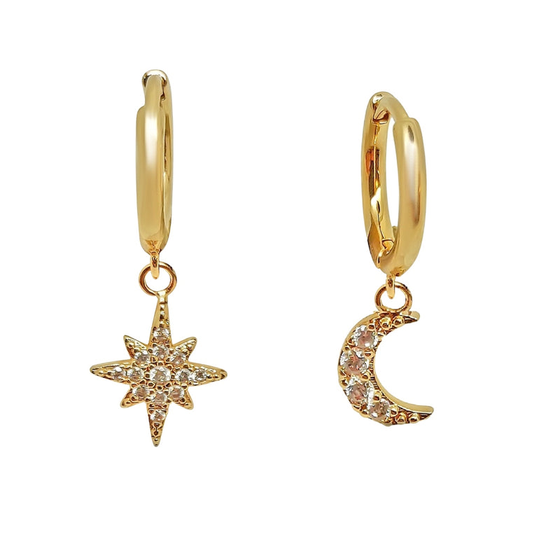 Dualla Gold Celestial Charm Earrings