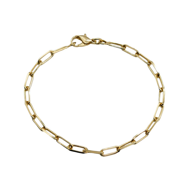 Zamora Gold Paperclip Chain Bracelet