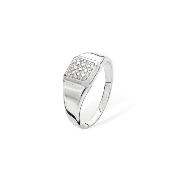 Kampia Silver Diamante Signet Ring