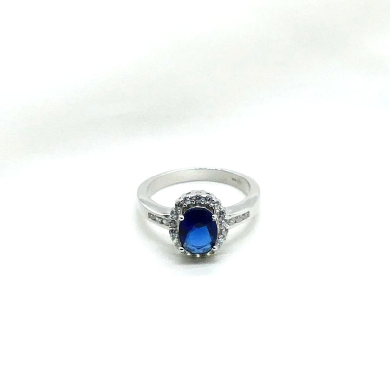 Kariani Silver Oval Sapphire Ring