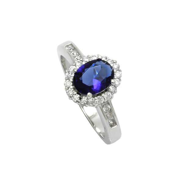 Kariani Silver Oval Sapphire Ring