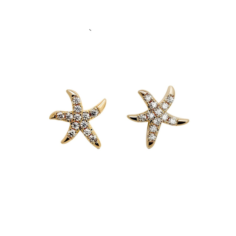 Lauragh Gold Starfish Stud Earrings