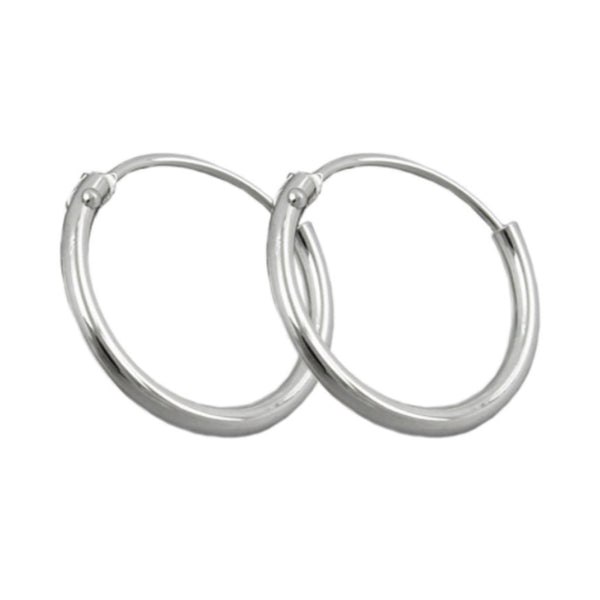 Lens Silver Hoop Earrings