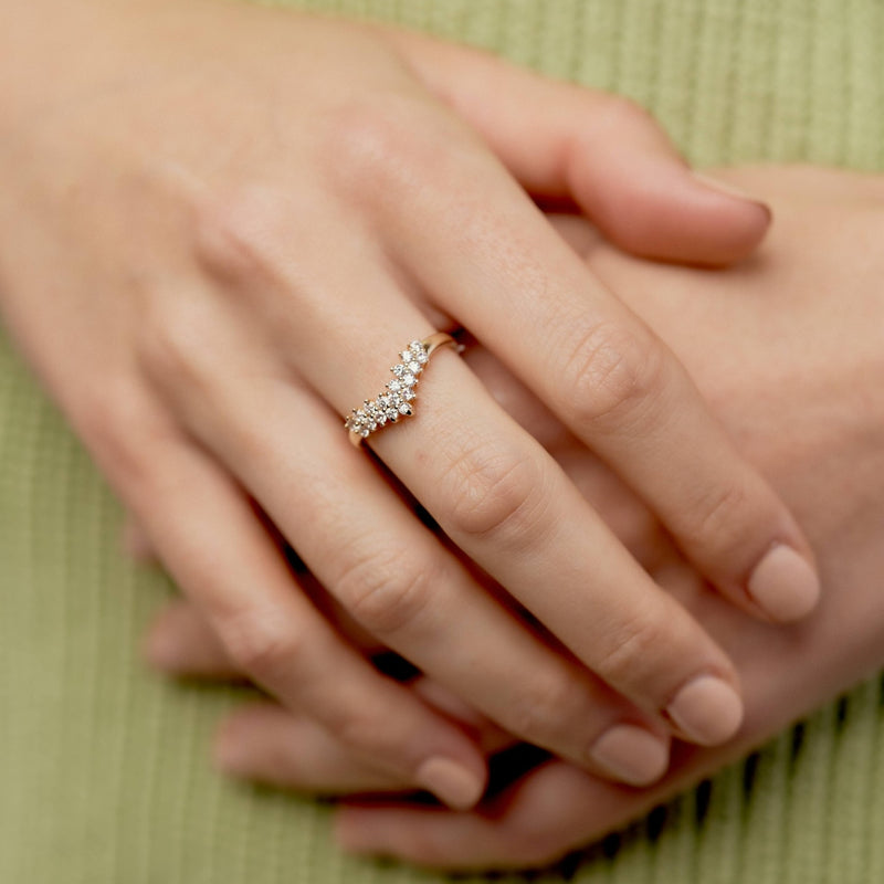 Limni Gold Diamante Wishbone Ring