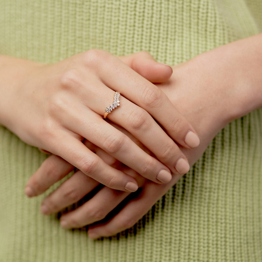 Limni Gold Diamante Wishbone Ring