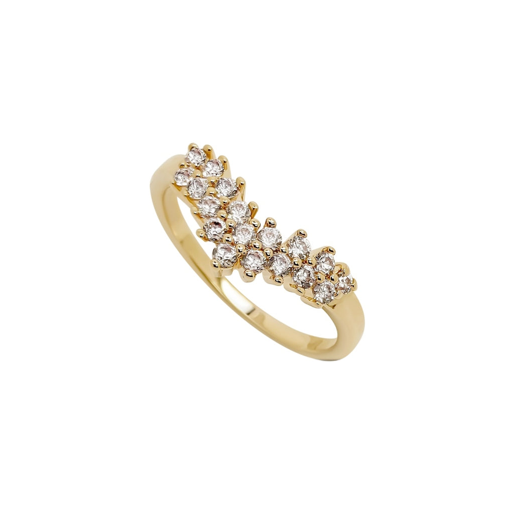 Limni Gold Diamante Wishbone Ring