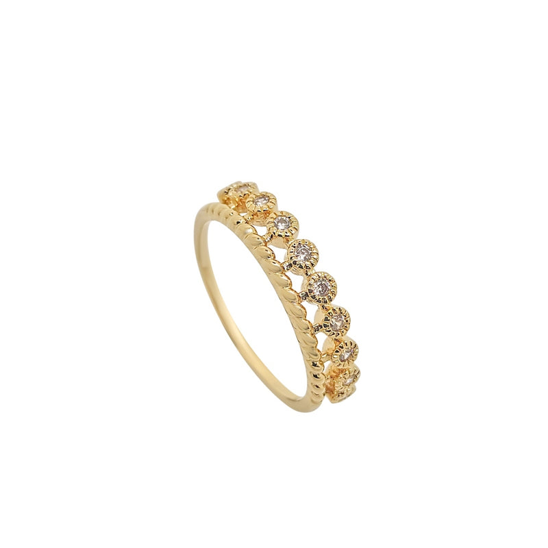Malin Gold Clear Crystal Ring
