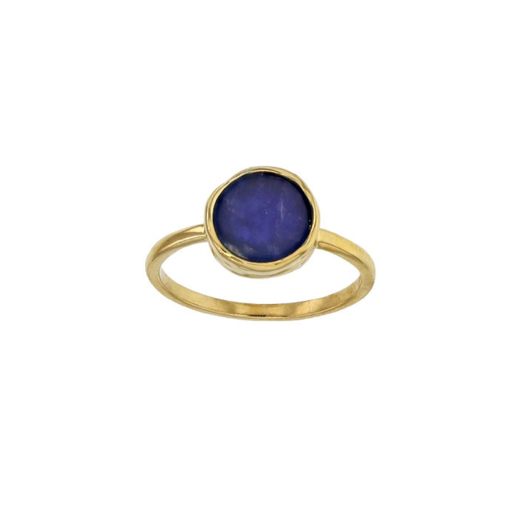 Nea Gold Circle Ring Sodalite