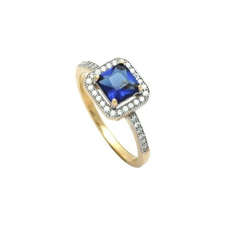 Nemea Gold Square Sapphire Ring