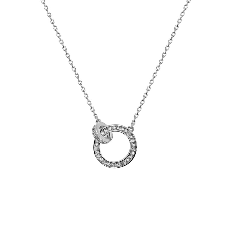 Nulvi Silver Interlocking Circles Necklace