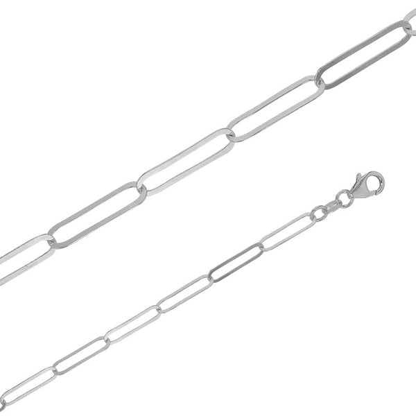 Onda Flat Silver Paperclip Bracelet
