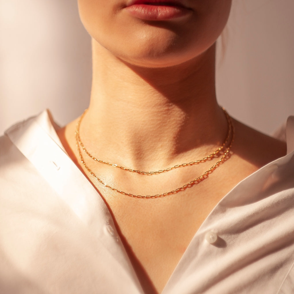 Palermo Gold Paperclip Chain Necklace