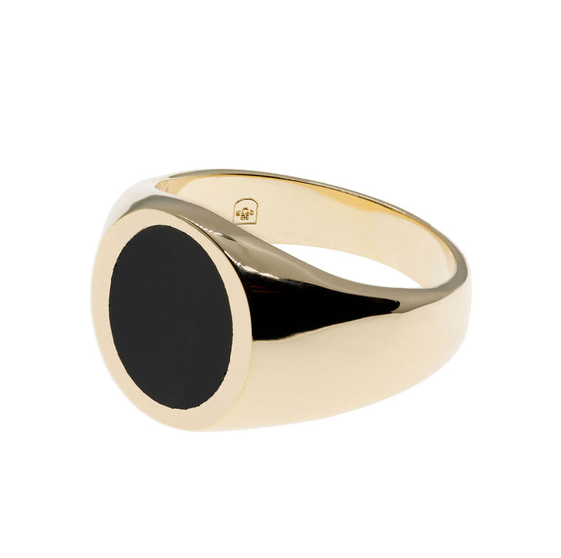 Rhodes Gold and Onyx Signet Ring