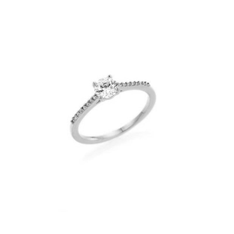 Ria Silver Delicate Clear Stone Ring