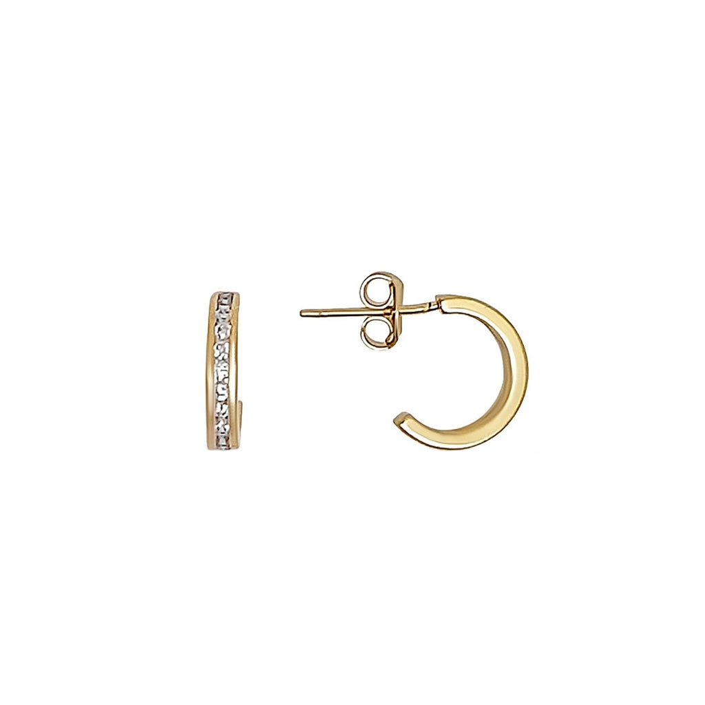 Rochelle Gold Diamante Demi Huggie Stud Earrings