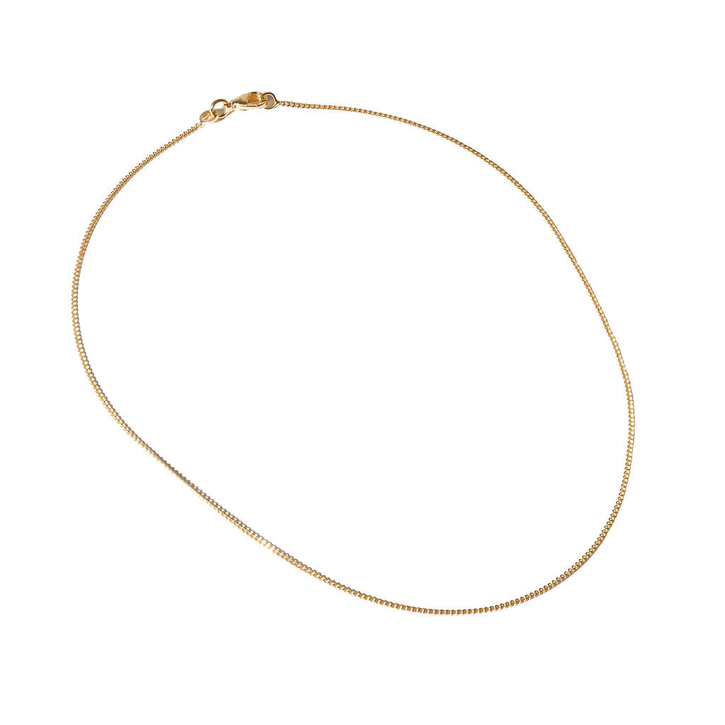 Gold Delicate Curb Chain Necklace