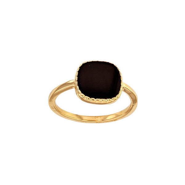 Sitia Gold Black Square Ring