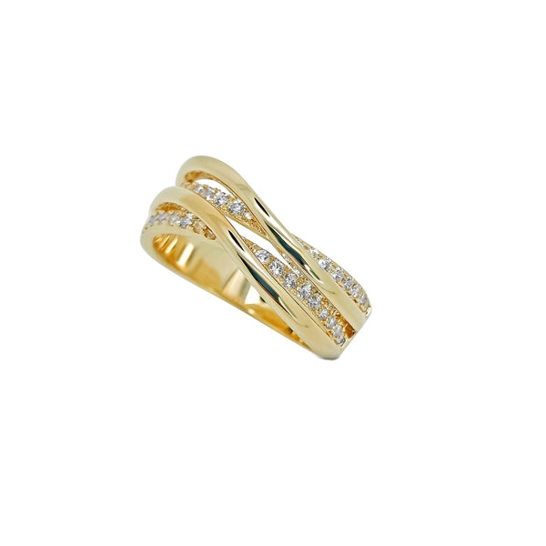 Sona Gold Curved Doublestrand Ring