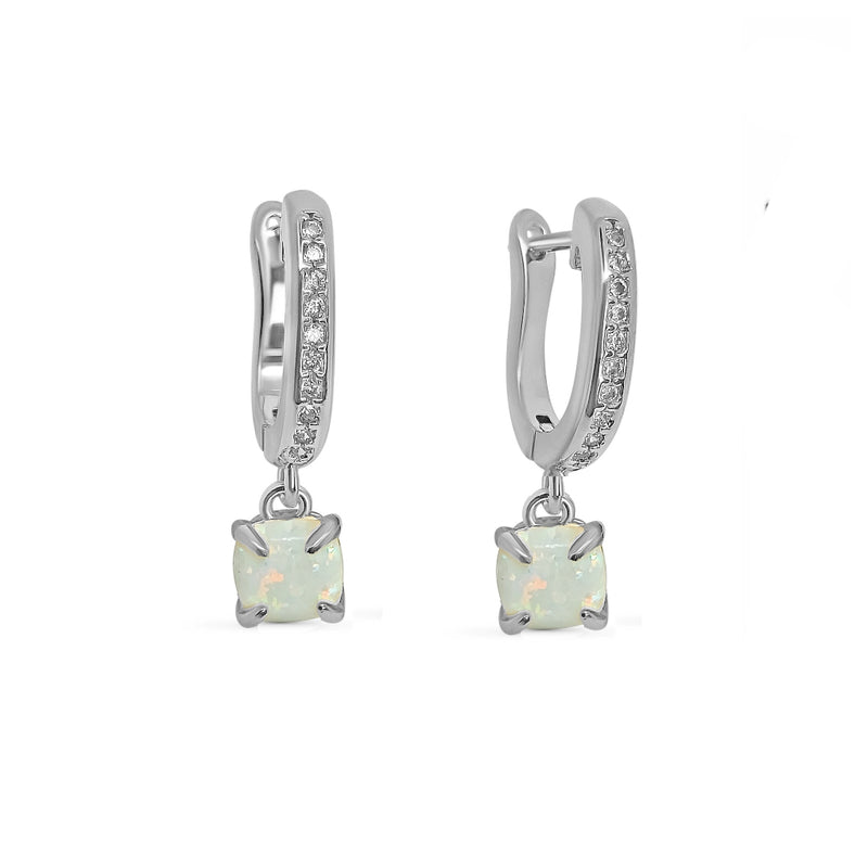 Talence Silver Opal Charm Earrings