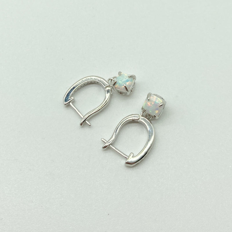 Talence Silver Opal Charm Earrings