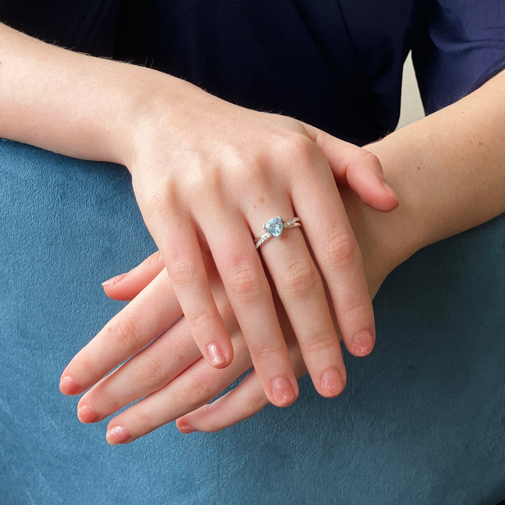 Teya Silver Topaz Crossover Ring