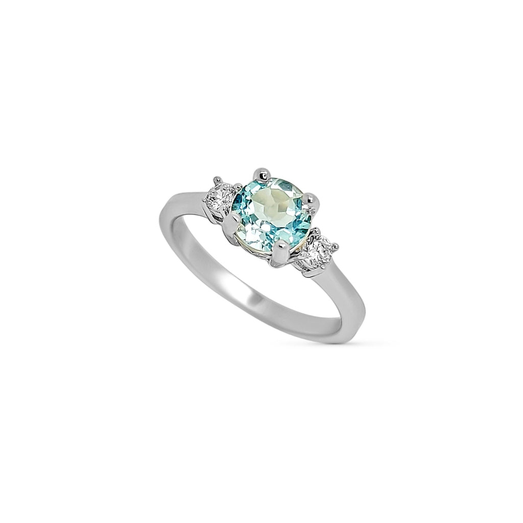 Tia Silver Topaz Trilogy Ring