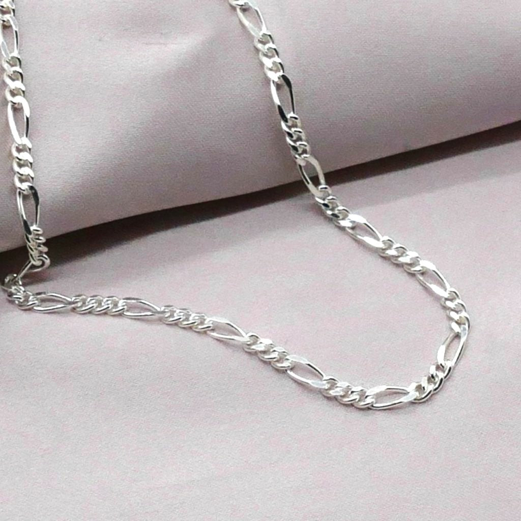 Toledo Silver Figaro Chain Bracelet