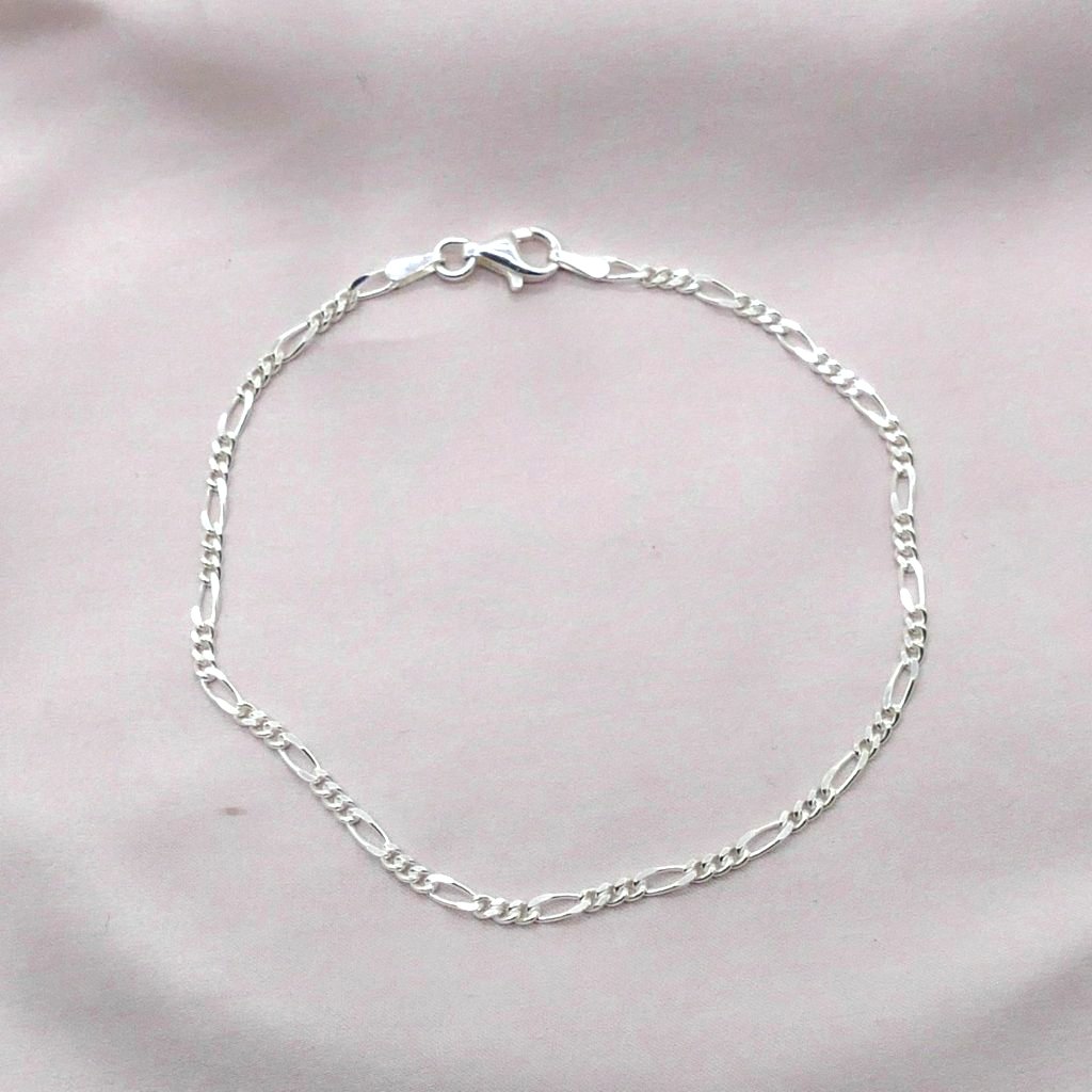 Toledo Silver Figaro Chain Bracelet