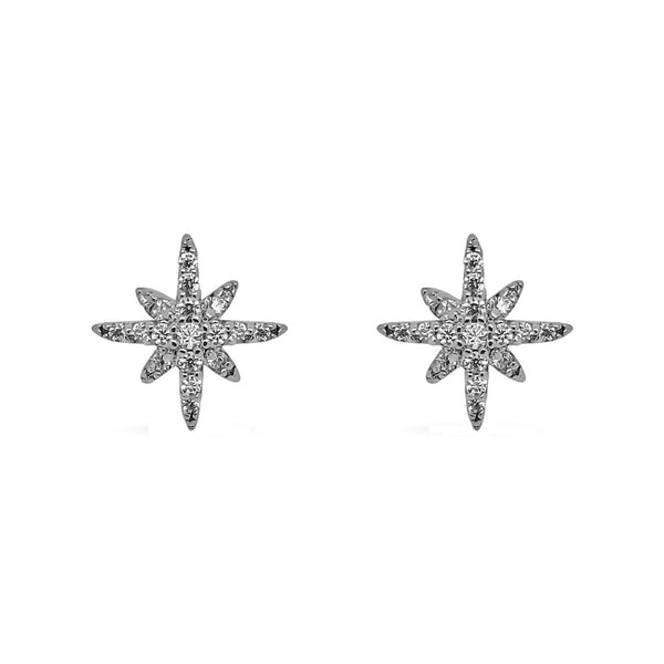 Verne Silver Star Stud Earrings