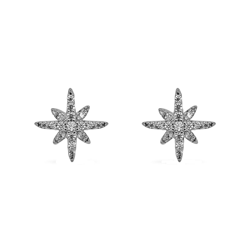 Verne Silver Star Stud Earrings